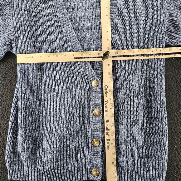 BFA Classics Womens Sweater Blue Size PM 100% Cotton Long Sleeve Button Close - Picture 3 of 12